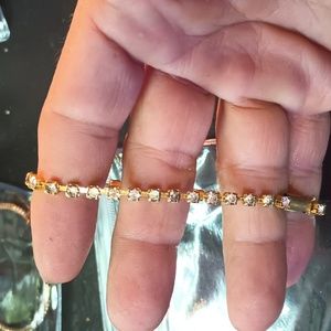 Gold rhinestone ankle bracelet